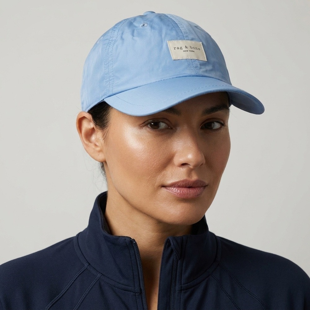 Rag & Bone NY Women's Blue Nylon Baseball Cap Adjustable Athleisure Hat